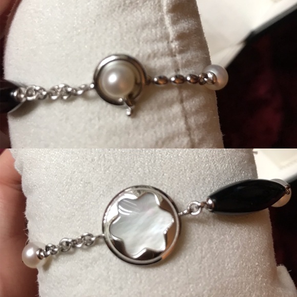 Montblanc Mother of Pearl & Onyx Silver Bracelet - Picture 7 of 8